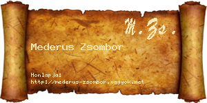 Mederus Zsombor névjegykártya